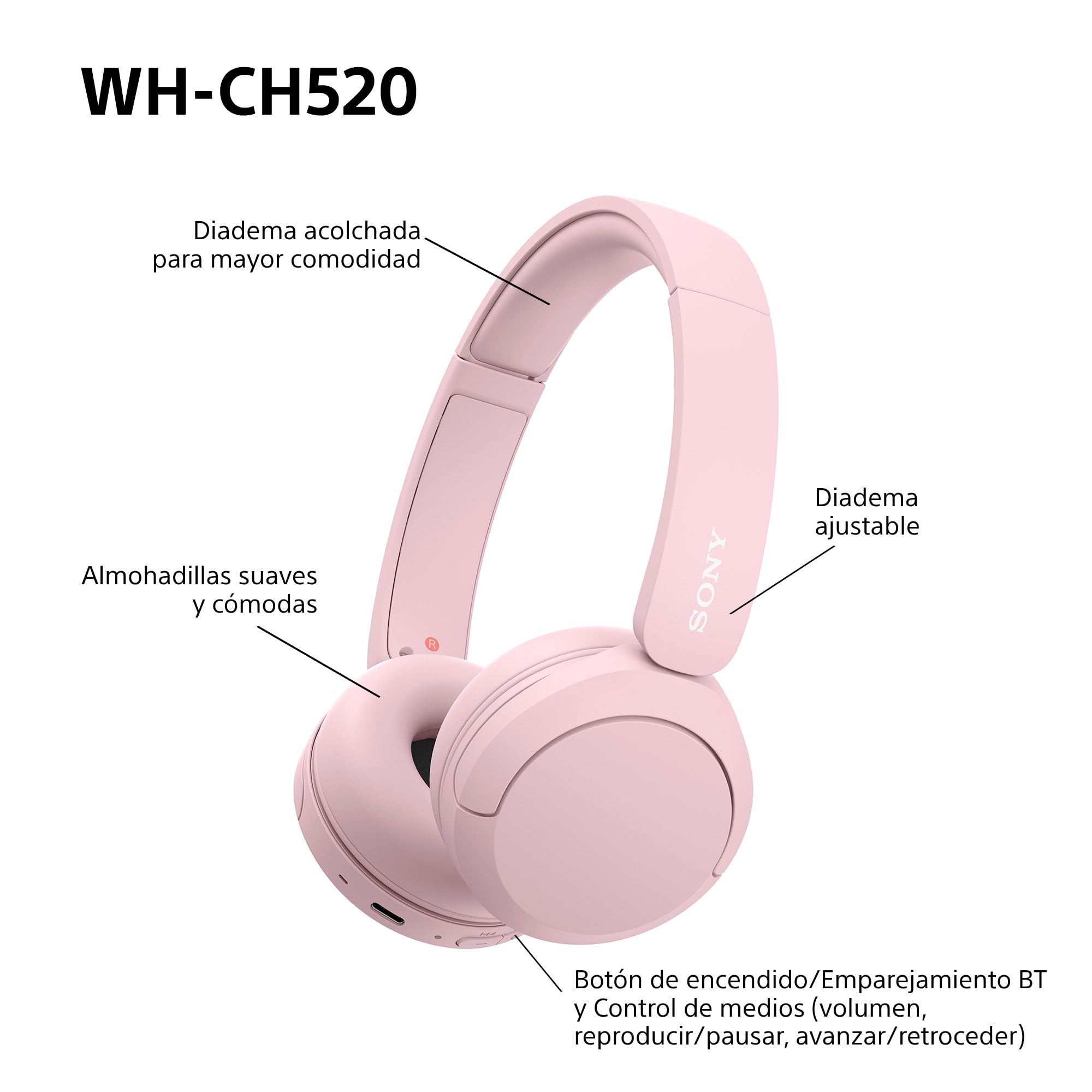 sony-wh-ch520-auriculares-bluetooth-on-ear-con-50h-de-bater-a-dsee-y-micr-fono-r image 8