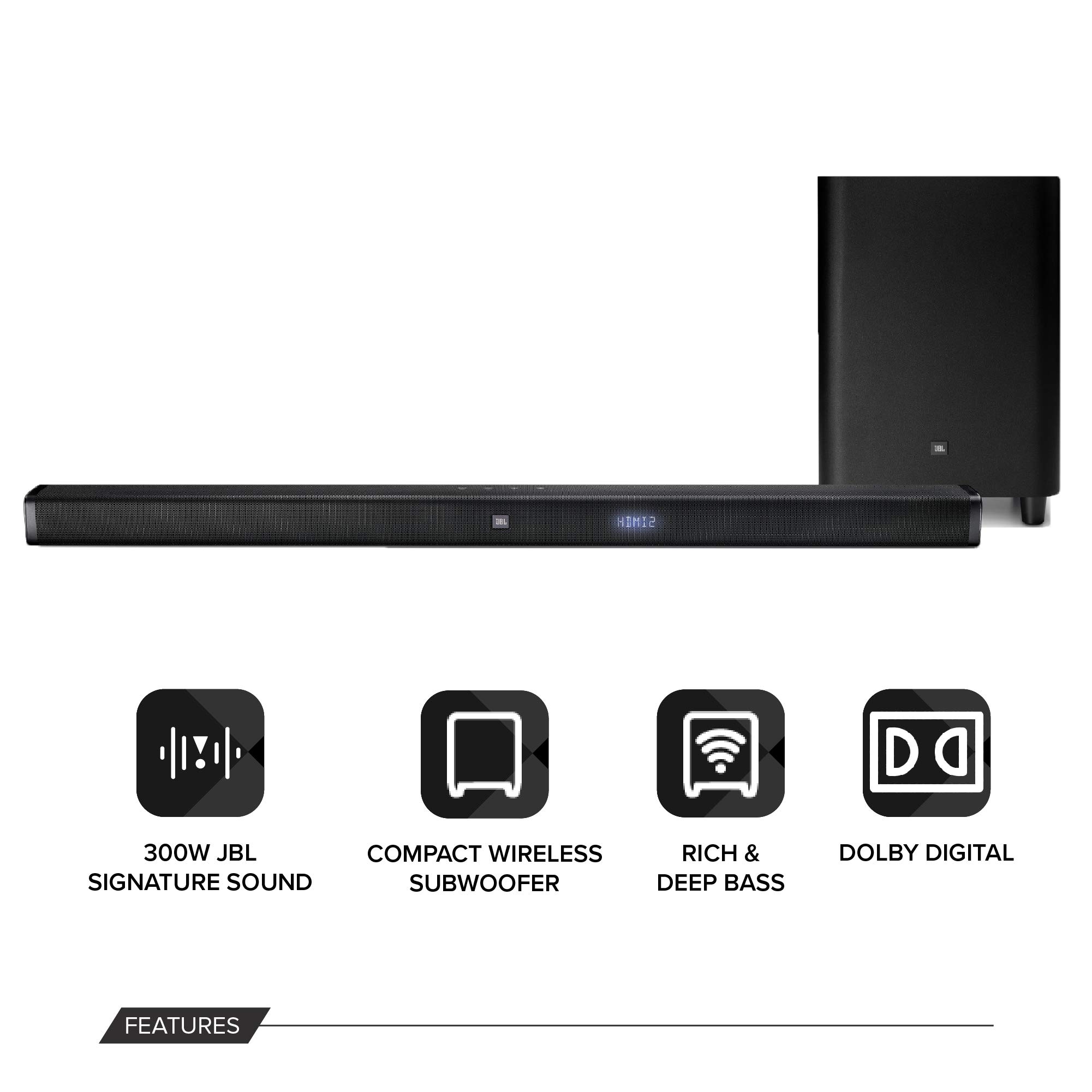 jbl-bar-2-1-soundbar-with-wireless-subwoofer-300w-black image 2
